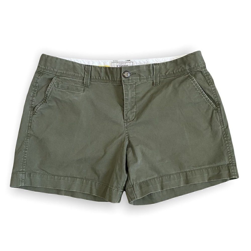 Old Navy Y2K Favorite Khakis Perfect 5” Shorts Green SZ 10
